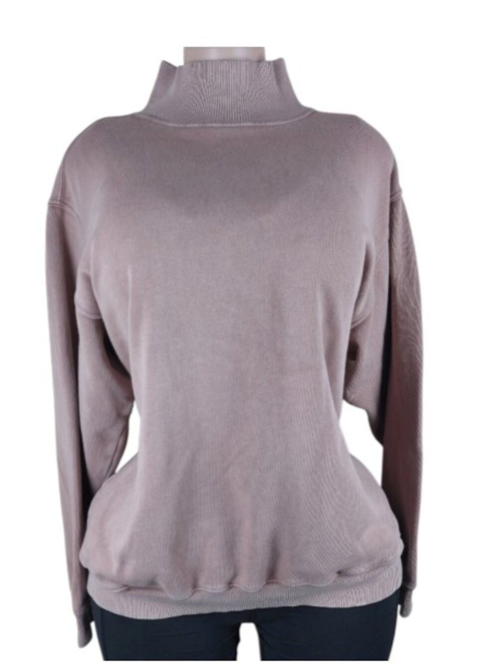Aerie Women's Mauve Mock Neck Raglan Sleeve Pullover Sweatshirt Size M